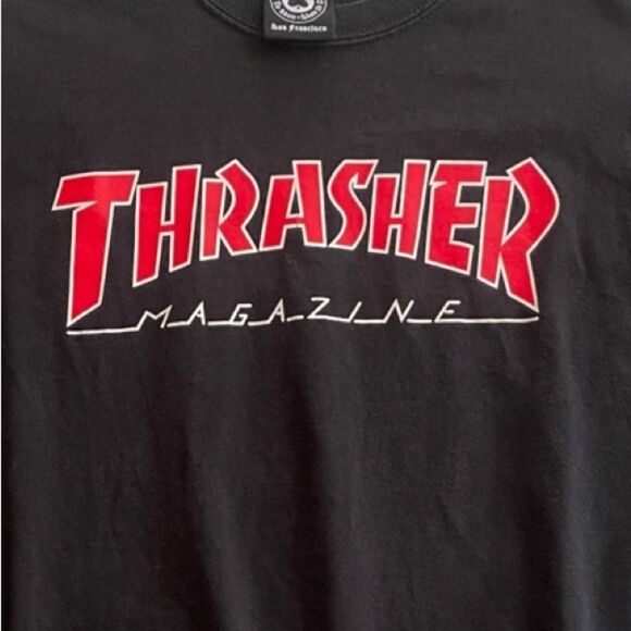 THRASHER Magazine Logo Emblem T-Shirt Black - Picture 3 of 6